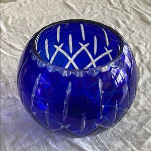 Lady Anne Rose Bowl 8”-Sapphire blue Crystal